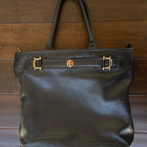 Tory Burch Pebble Leather Jayden Tote - Black - Picture 4 of 15